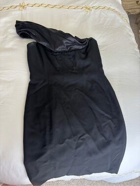 Angel Sanchez Black One-Shoulder Cocktail Dress 6